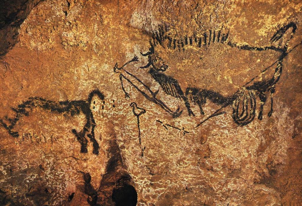 LASCAUX CAVES Earliest appearance of a male figure Rare for a man to be depicted Rhino is very realistic Bison is depicted a bit distorted and