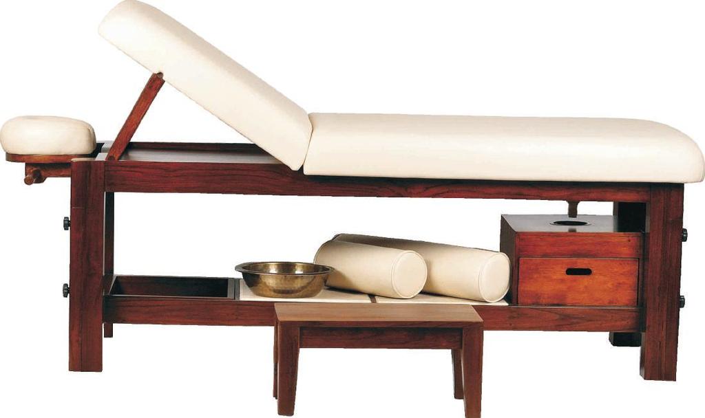 Crafted from solid teakwood this massage table is supplied with lot accessories that are used in massage therapies.