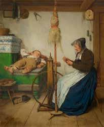2 Swiss Art Albert Anker painting sells for over 1 million A touching genre scene by Albert Anker depicting an elderly woman with her grandchild asleep by the