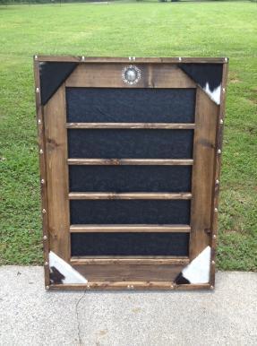 $160 JTJ Buckle Display Rack holds 9-12 buckles with engraved plate ** $165 Gist Western Buckle with Paint