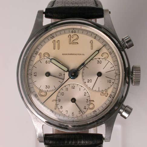 We can find a nice non-icon chronograph for $1,400. My top choice would be a three-register Abercrombie & Fitch from the early 1950s, made by Heuer and powered by the Valjoux 71.