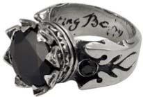 K20-9044P 13mm Crown Ring. Black CZ stone - Size 10.