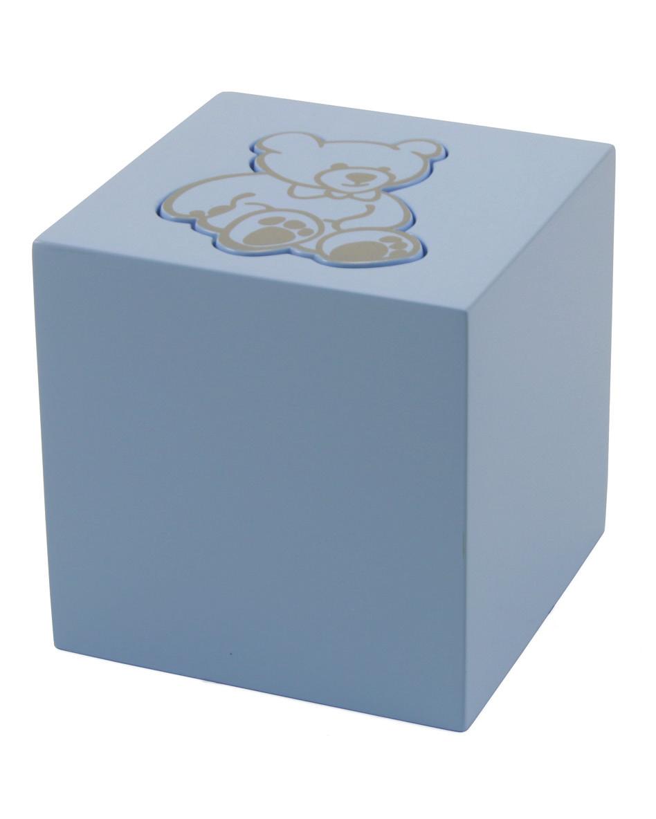 Teddy Bear Box Urns MC5501-20 Pink MC5500-20 Blue MC5502-20 White Designed for infants, the Teddy Bear Box Urns are available in pink, blue and white.