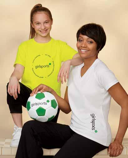 Score Great Looks a T-Shirt for Girls. Instantly boost your energy with this bright go-anywhere tee. Motivating messages encircle the girlsports logo. Neon green.