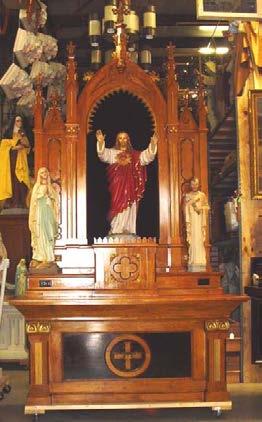 Large Antique Altar with Center Niche