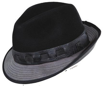 SAW637-BLK Shape: Pork Pie / Material: Crushable Wool Felt / Details: Grosgrain, Leather, Satin Lining Brim: 1 1/2" Bound / Color: / Size Pack: 1/S, 2/M, 2/L, 1/XL Also Sold by Size: M-XL /