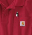 CONTRACTOR S WORK POCKET POLO K570 6-ounce, 62% polyester/38% cotton pique colorfast knit Stain Breaker technology releases stains in the wash Rib-knit, no-curl polo collar Three-button front Tagless