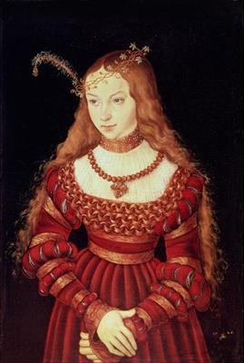 amazing. When looking at this portrait by Lucas Cranach you may ask the question did he make up the dress she is wearing or are the sleeves and a neckline true to the area and time period?
