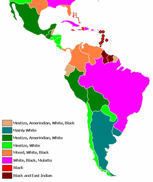 Latin America: Different ethnic groups by