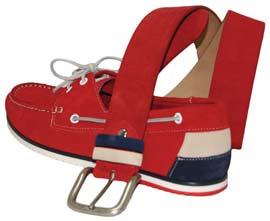 rubber sole Shoe in Suede with wedge rubber sole Boat shoe in
