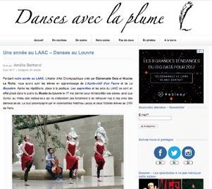 No, it s life, replies Clairemarie» Le Figaro, February 2016 «The Théatre des Champs-Elysées will thus be home to this unprecedented project to provide dancers
