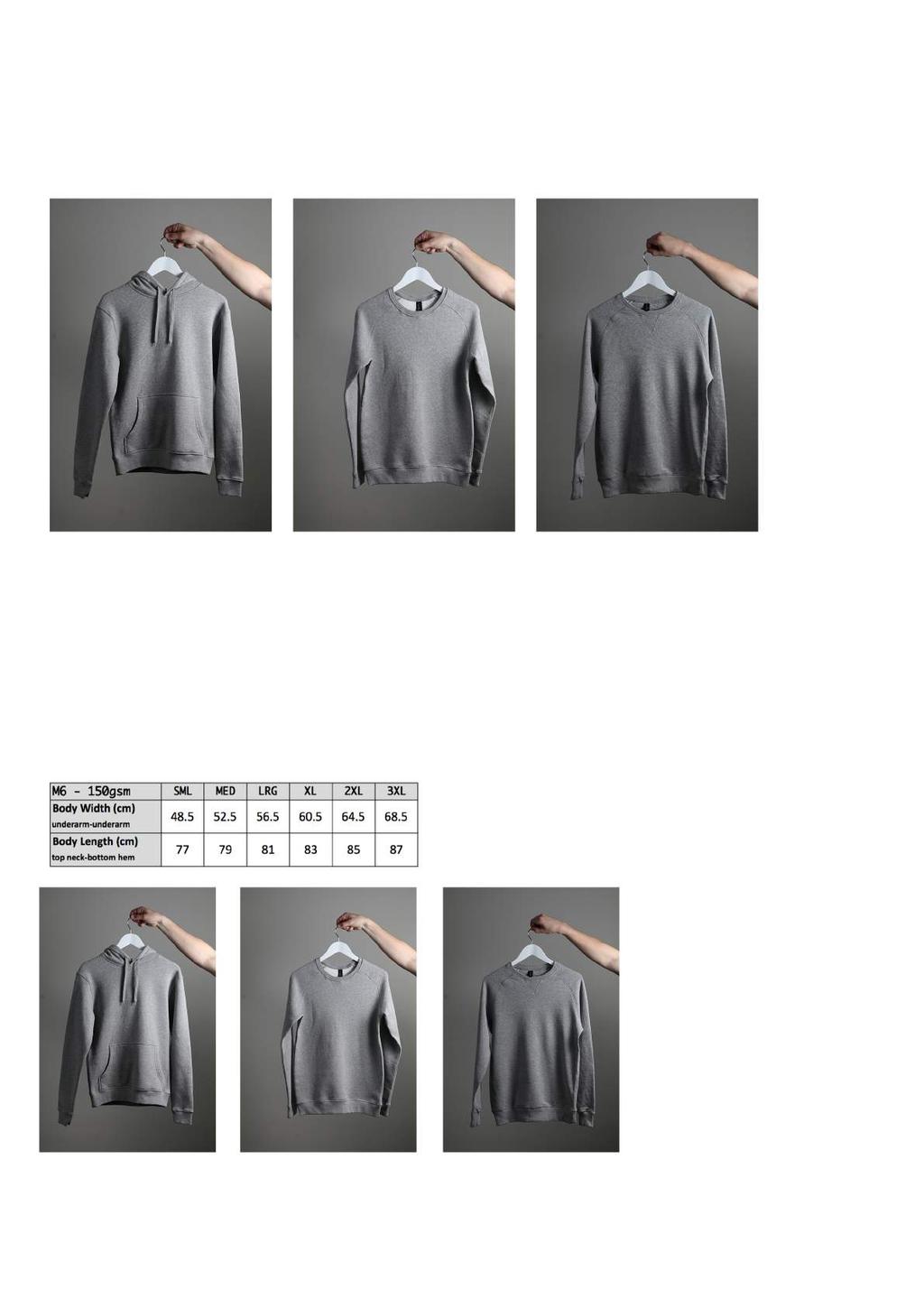 M10 - MENS BRUSHED HOODIE M11 - Mens Brushed Crew Neck M12 - Mens unbrushed crew neck The Mens Brushed Hoodie is the most comfortable hoodie on the market.