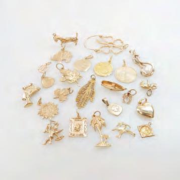 chain; 2 pairs of gold-plated earrings; etc, 17.3g.