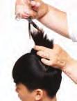 10 The third fringe is cut through the comb, loosely and freely to