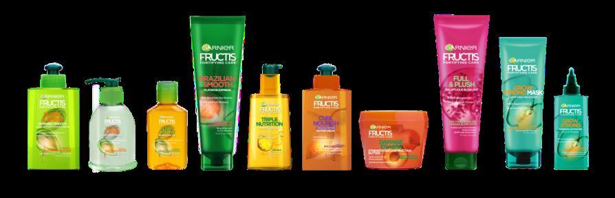 Garnier New Item Strategy New paraben-free formulas with active fruit proteins for strong, more resilient, shinier hair.