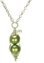 Peapod Collection... Two Peas in a Pod Necklace Two green freshwater pearls peek out of a silver wrapped peapod and dangle from a sterling silver chain.