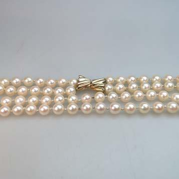7 cm 125 DOUBLE STRAND CULTURED PEARL NECKLACE (7.0mm to 7.