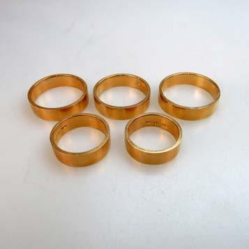 205 5 X 18K YELLOW GOLD BANDS 42.