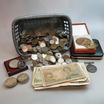 BANK NOTES including foreign coins and notes; an American