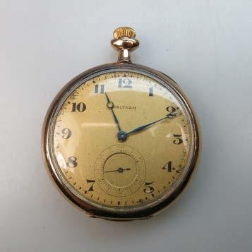 OF TORONTO STEM WIND POCKET WATCH circa 1920; 0 size; movement #1802596; 18 jewel adjusted movement; in a 14k yellow gold hunter case, 35.