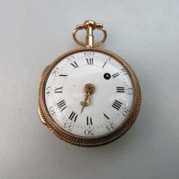 343 AMERICAN WATCH CO. POCKET WATCH circa 1874; movement #766489; 10 size; 7 jewel Wm. Ellery key wind movement; in an 18k yellow gold hunter case; engraved presentation to the interior; working, 71.