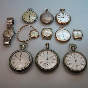 355 SMALL QUANTITY OF JEWELLERY AND WATCHES including a Waltham Riverside 21 jewel