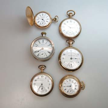wristwatches; and gold-filled and costume jewellery 356 6 VARIOUS POCKET WATCHES