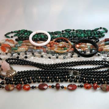 QUANTITY OF VARIOUS BEAD NECKLACES including lapis, amethyst, amber,