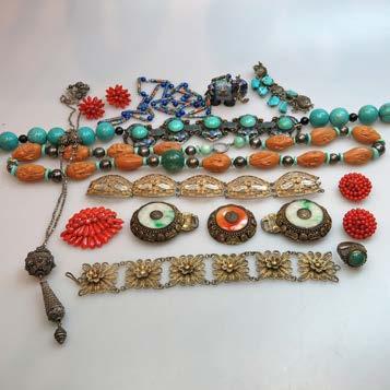 19 QUANTITY OF VARIOUS ASIAN JEWELLERY, ETC including coral beads, earrings and