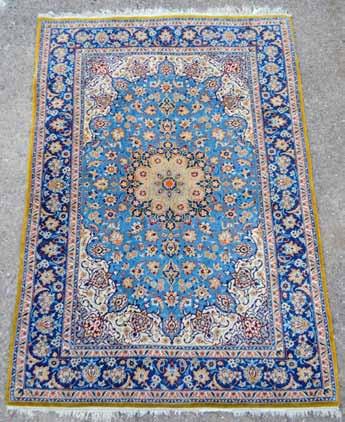 ground rug, mulitple borders, main with floral decoration,