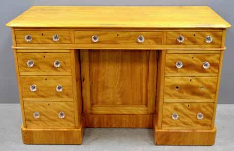 back with two small drawers over back with two drawers, painted line decoration, on turned tapering legs to castors, 158cm x 114cm x 60cm 200-400 1223 1225 19th century satinwood chest with