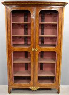 5cm x 92cm x 52cm 150-250 1293 1296 1297 19th century French Amaranth and Tulipwood Bookcase with ormulu