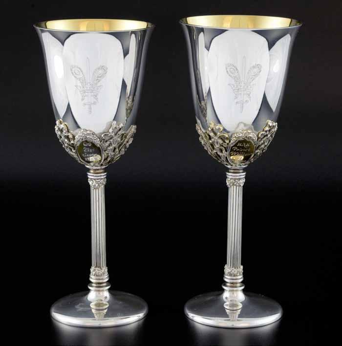 modern silver limited edition goblets celebrating the birth of HRH Prince William of Wales, by St.