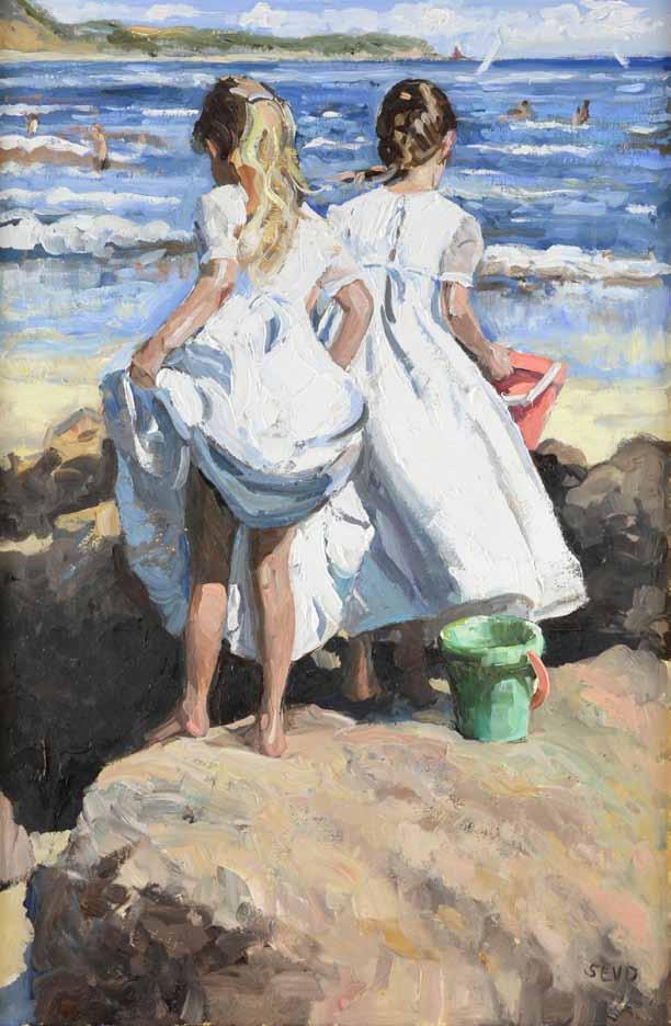 722 722 Sherree Valentine Daines (b 1956), A summers day, oil on Board, signed
