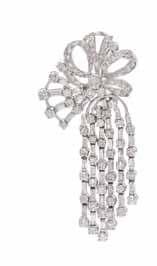 $8,000-10,000 237 a Pair of 18 Karat White Gold and diamond chandelier Earclips, containing 166 round brilliant cut diamonds weighing approximately 6.