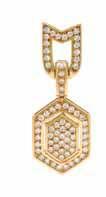421 423 422 421 an 18 Karat Yellow Gold and diamond necklace, consisting of a central flexible geometric section containing 119 round brilliant cut diamonds weighing approximately 4.