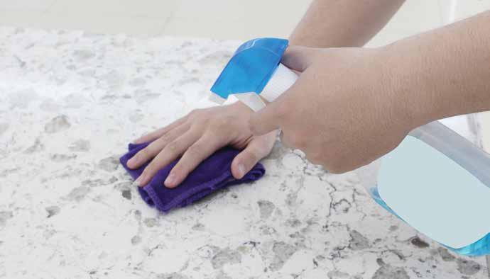 Cleaning stubborn stains CARE AND MAINTENANCE 04 For stubborn spills and stains, instead of a mild detergent, apply a mild, non-abrasive household cleanser with a neutral ph (between 6 and 8) to a