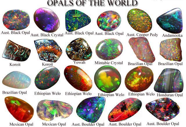 Types : include common opal,precious opal,fire opal.