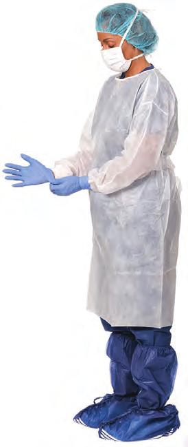 SMS Gowns Gown - SMS (Spunbond Meltblown Spunbond Polypropylene) Material Heavyweight tear-resistant material Sonic-welded seams on sleeves, armholes, shoulders, and side waist ties Secure neck ties