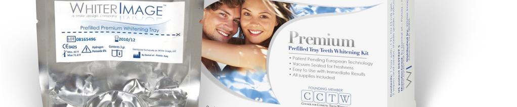NEW Premium Prefilled Tray Whitening Kit By: Exclusive Technology for Use with LED or UV Light The Most Unique, Easy-to-Use Solution in the Industry Key Features Unique, European patent pending