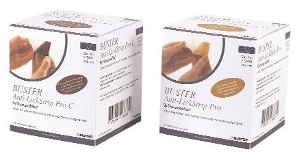 Buster Anti-Lick Strips Wound designed to stop licking, biting, and chewing for dogs and cats A special process imbeds disagreeable flavors that immediately discourages licking