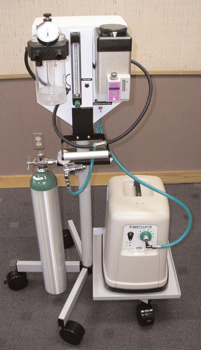 J0559AC Easy Flow Combo Anesthesia Machine with an O2 Concentrator Air is free, oxygen is not!