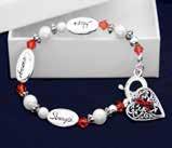 Comes in optional gift box. (B-04-6) Size: 8 in. Qty: 18/pkg. Hope Strength Courage Bracelet.