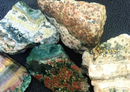 Although a recent addition to the lapidary trade, this is a spectacular and highly prized stone that cuts and polishes into beautiful Ocean Jasper rough cabochons and other decorative items!
