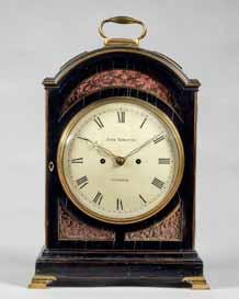 white enamelled dial, inscribed AYNSWORTH THWAITES, LONDON, with blued steel moon hands, the twin train fusée movement with arched plates, later stamped to the edge, with pendulum locking plate,
