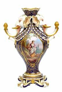 Lot 1040 Lot 1050 1037. An Italian gilt and blue glass footed bowl, possibly Barovier & Toso, 20th century, gilt with a frieze of classical figures representing days of the week, 19cm high. 1038.