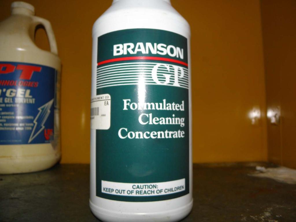 Chemical Name: GP Formulated Cleaning Concentrate Manufacturer: Branson Container