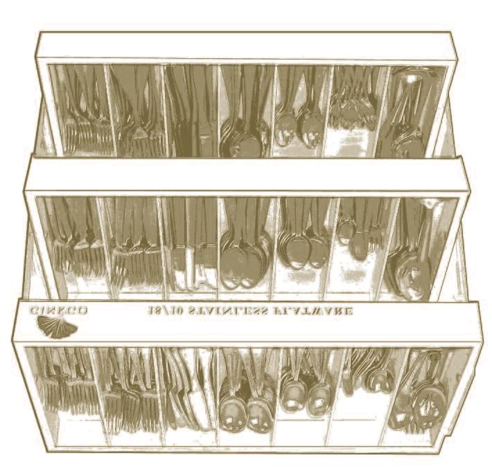 DISPLAYS 3 Tier Display 24 wide x 24 tall x 12 deep 3-Tier display only #22893 Opening Order for each tier (shelf) Choose from eligible patterns in the Ginkgo Stainless Collection Qty.