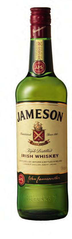 ALCOHOL & TOBACCO JAMESON IRISH WHISKEY It all started back in 1780 when John Jameson created his triple-distilled smooth Irish whiskey, and John knew a thing (or three) about making great-tasting