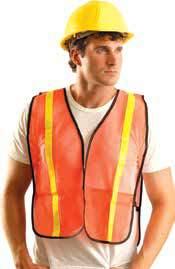 mesh vest without stripes. Features elastic side straps, hook-and-loop closure and (1) inside lower pocket.